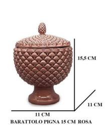 PINK PINE CONE JAR 15 CENTIMETERS