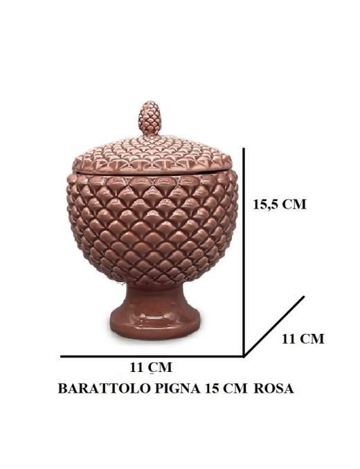 PINK PINE CONE JAR 15 CENTIMETERS