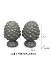 GRAY PINE CONE SET OF SALT AND PEPPER 2 PIECES 8.2 CENTIMETERS