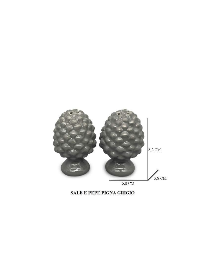 PIGNA GRIGIO SET SALE E PEPE 2 PEZZI 8,2 CENTIMETRI