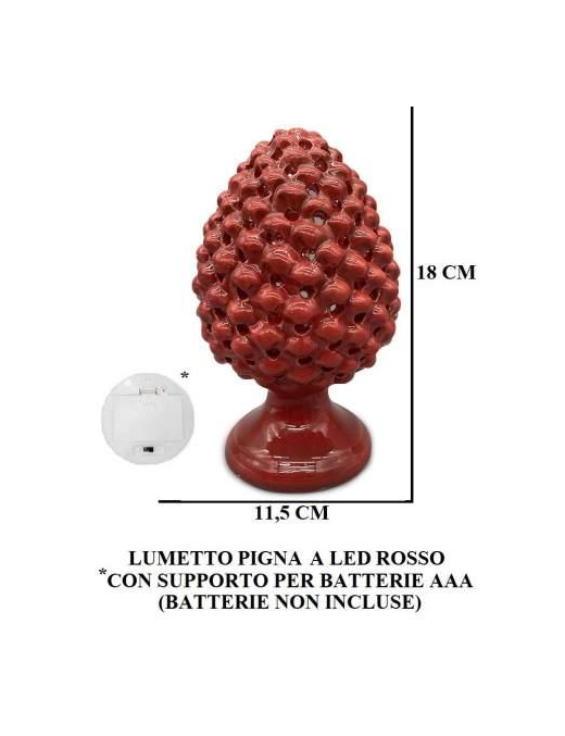 PIGNA ROSSO LAMPADA 18 CENTIMETRI