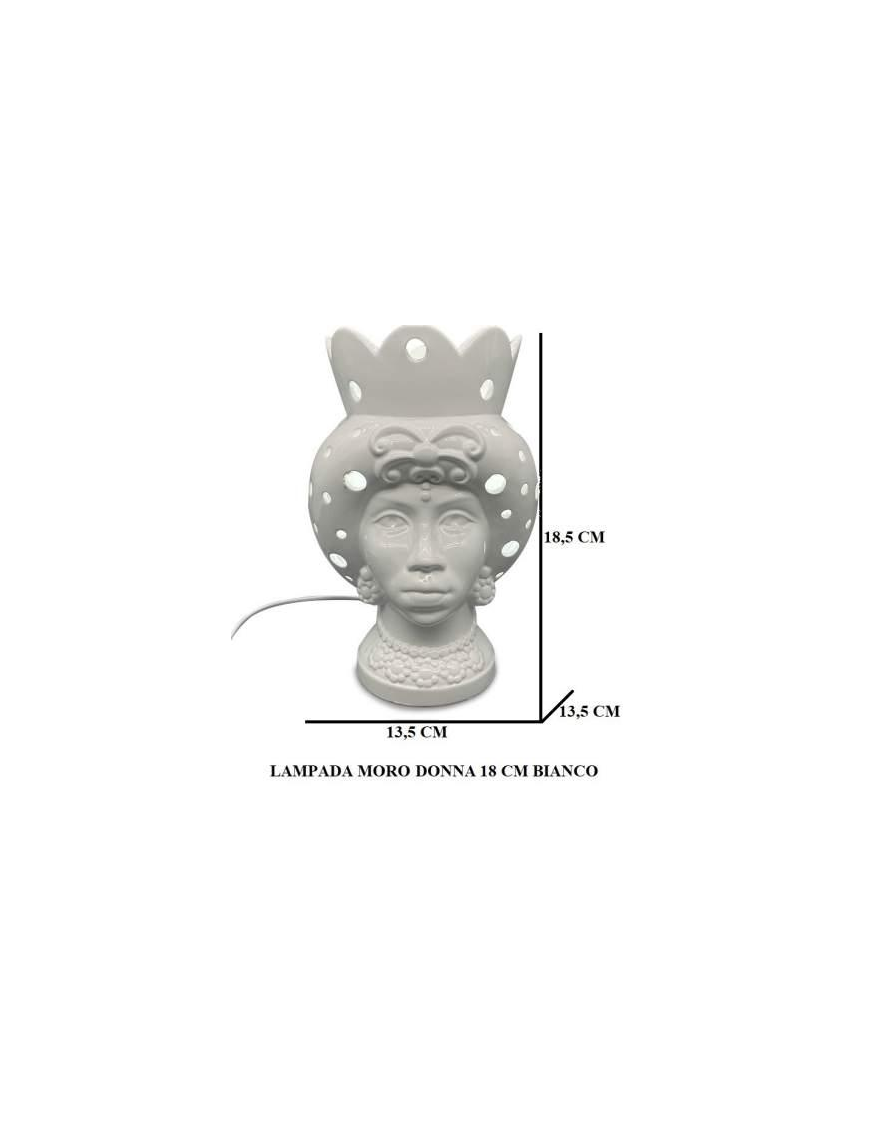 MORO DONNA BIANCO LAMPADA 18,5 CENTIMETRI