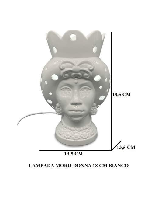 MORO WOMAN WHITE LAMP 18.5 CM