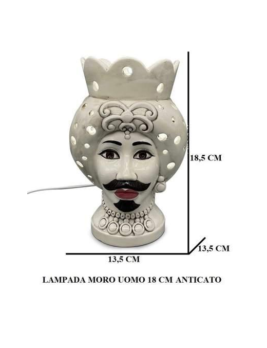 MORO MAN ANTIQUE LAMP 18.5 CM
