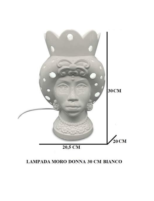 MORO DONNA BIANCO LAMPADA 30 CENTIMETRI