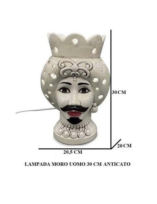 MORO MAN ANTIC LAMP 30 CENTIMETERS
