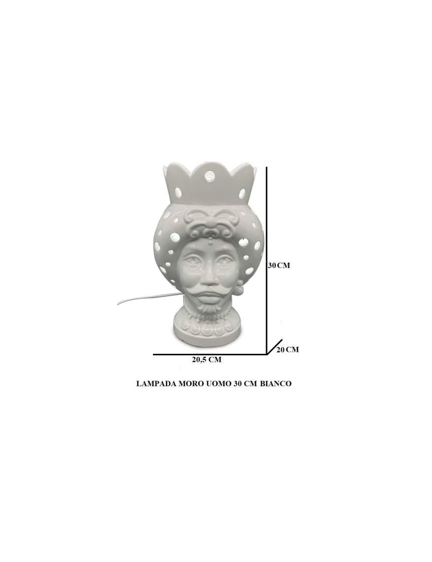 MORO UOMO BIANCO LAMPADA 30 CENTIMETRI