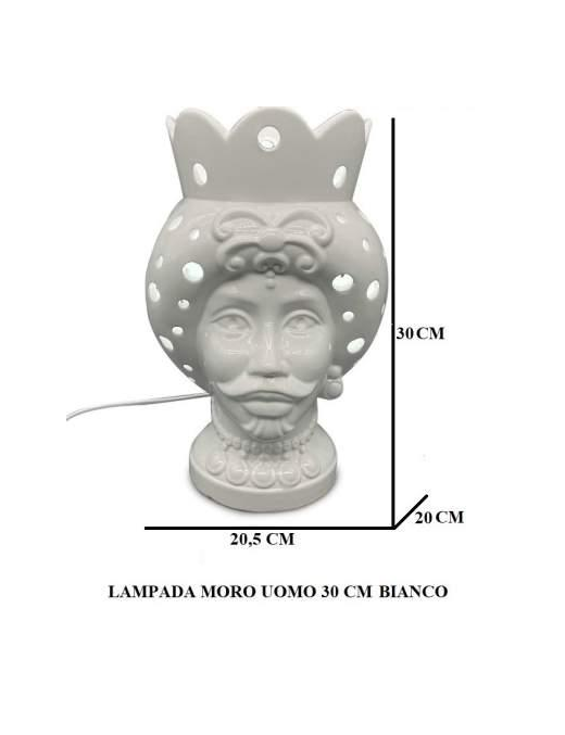 MORO UOMO BIANCO LAMPADA 30 CENTIMETRI