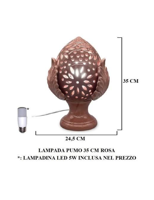 PUMO LAMPADA ROSA 35 CENTIMETRI