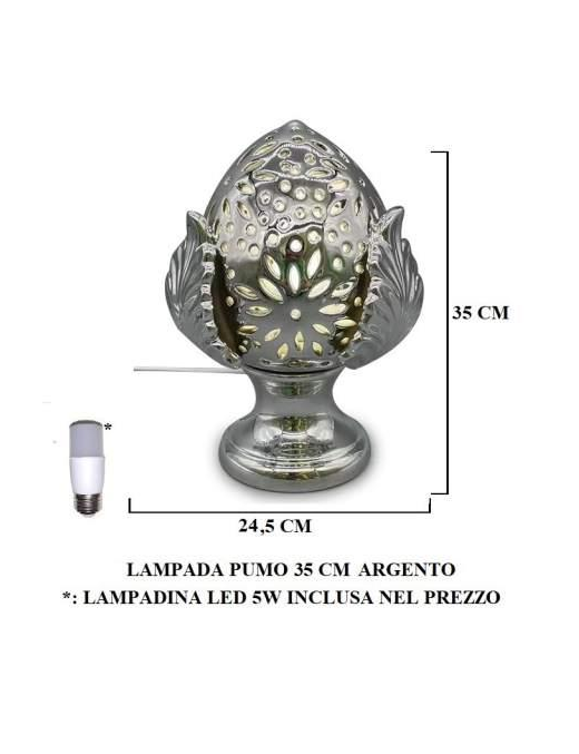 PUMO SILVER LAMP 35 CENTIMETERS