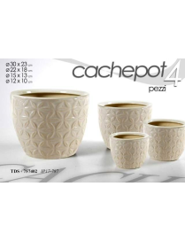 CERAMIC CACHEPOT 4 pieces WHITE