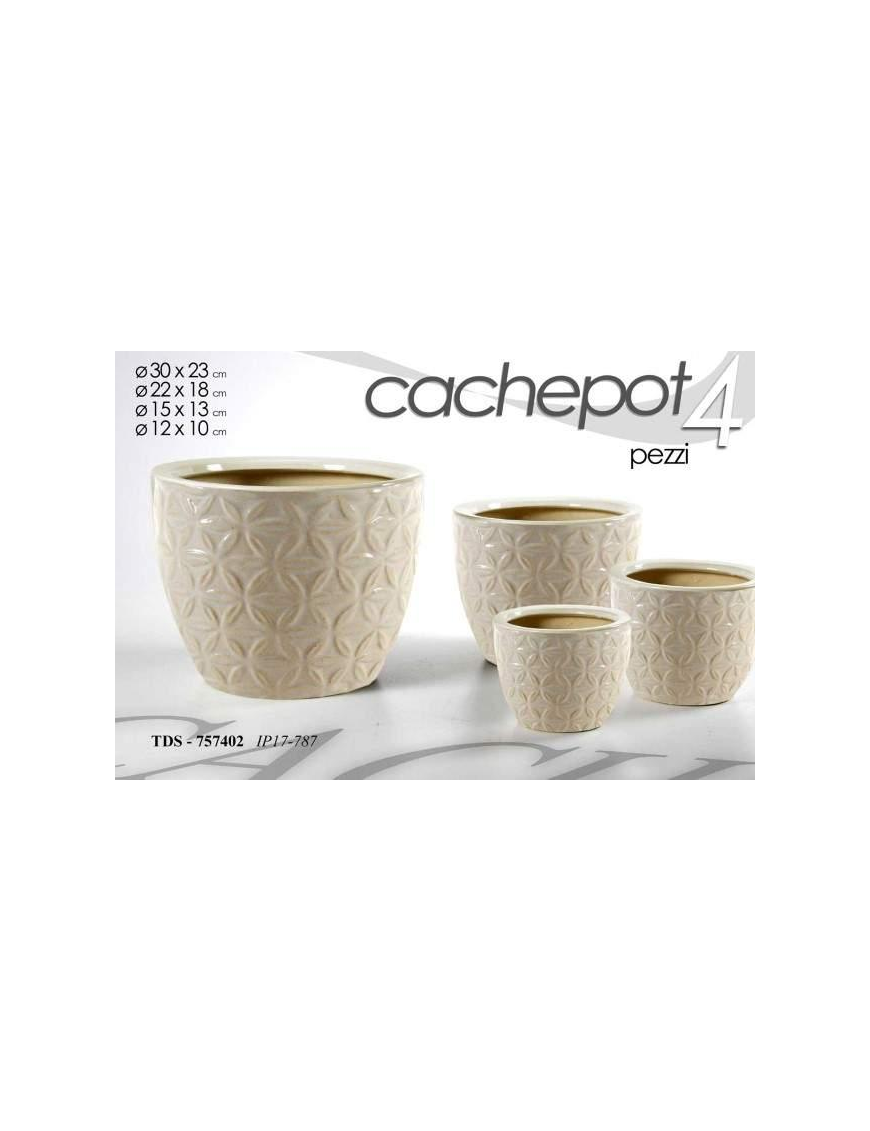 CACHEPOT CERAMICA 4 pezzi BIANCO