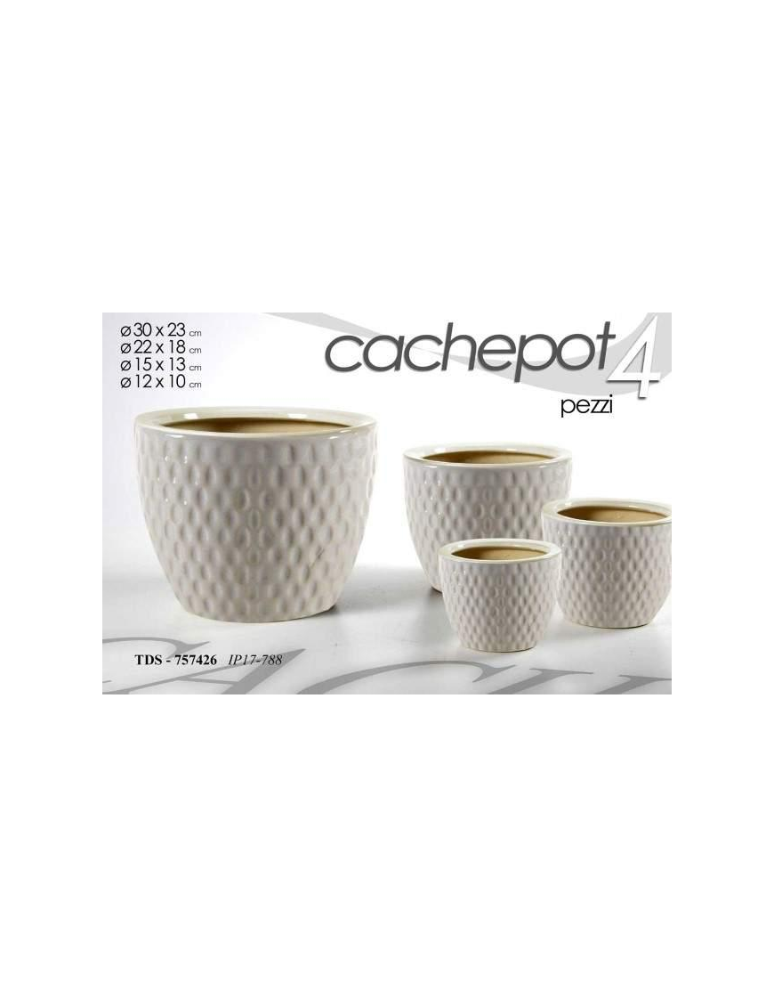 CACHEPOT CERAMICA 4 pezzi BIANCO