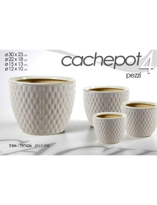CACHEPOT CERAMICA 4 pezzi BIANCO