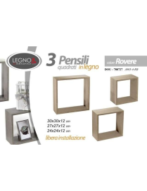 MENSOLA ROVERE SET 3 pezzi 24/27/30cm