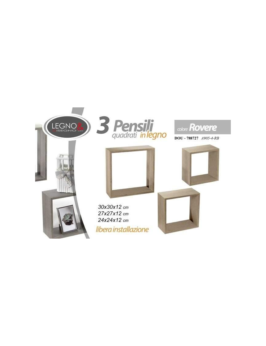 MENSOLA ROVERE SET 3 pezzi 24/27/30cm