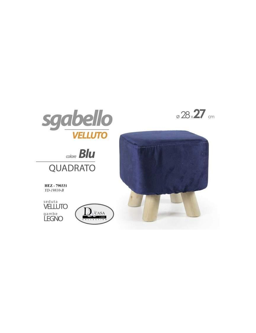 POUF VELVET BLU QUADRO 28x27cm