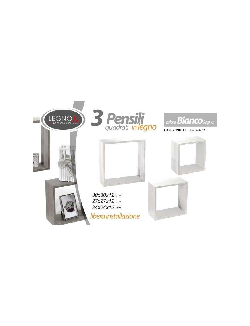 MENSOLA BIANCO EFFETTO LEGNO SET3 pezzi 24/27/30