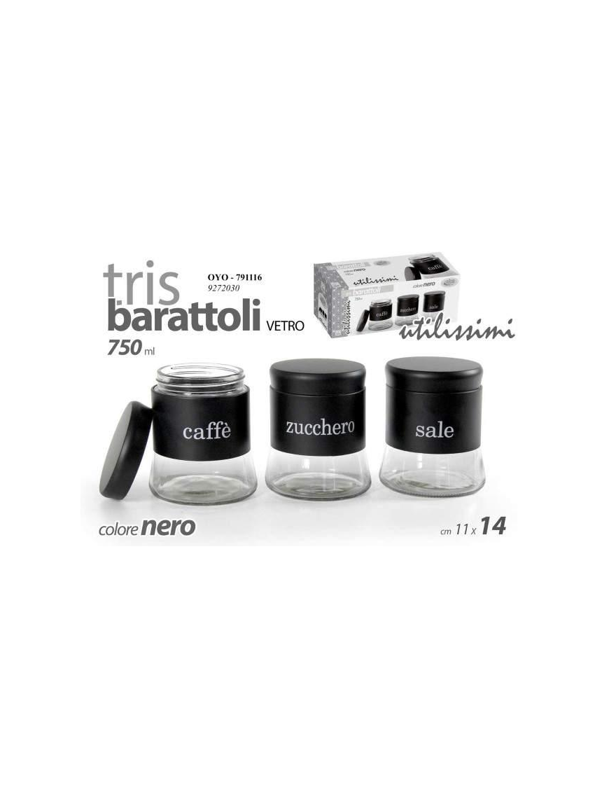 TRIS  BARATTOLI  VETRO 750 ml