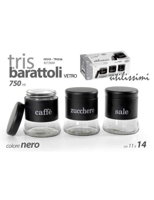 TRIS GLASS JARS 750 ml