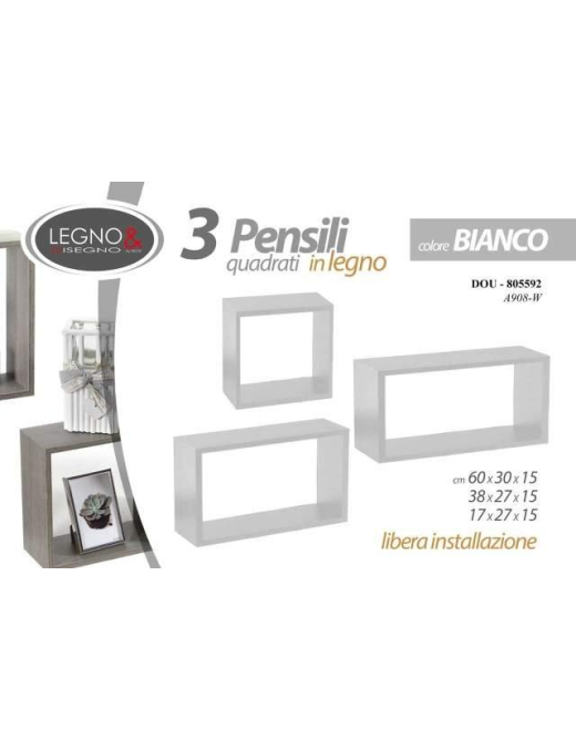 WHITE SHELF SET 3 pieces 17/38/60cm