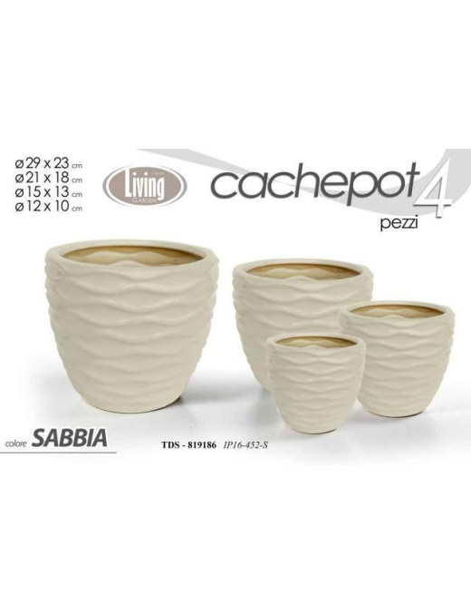CACHEPOT CERAMICA 4 pezzi. SABBIA