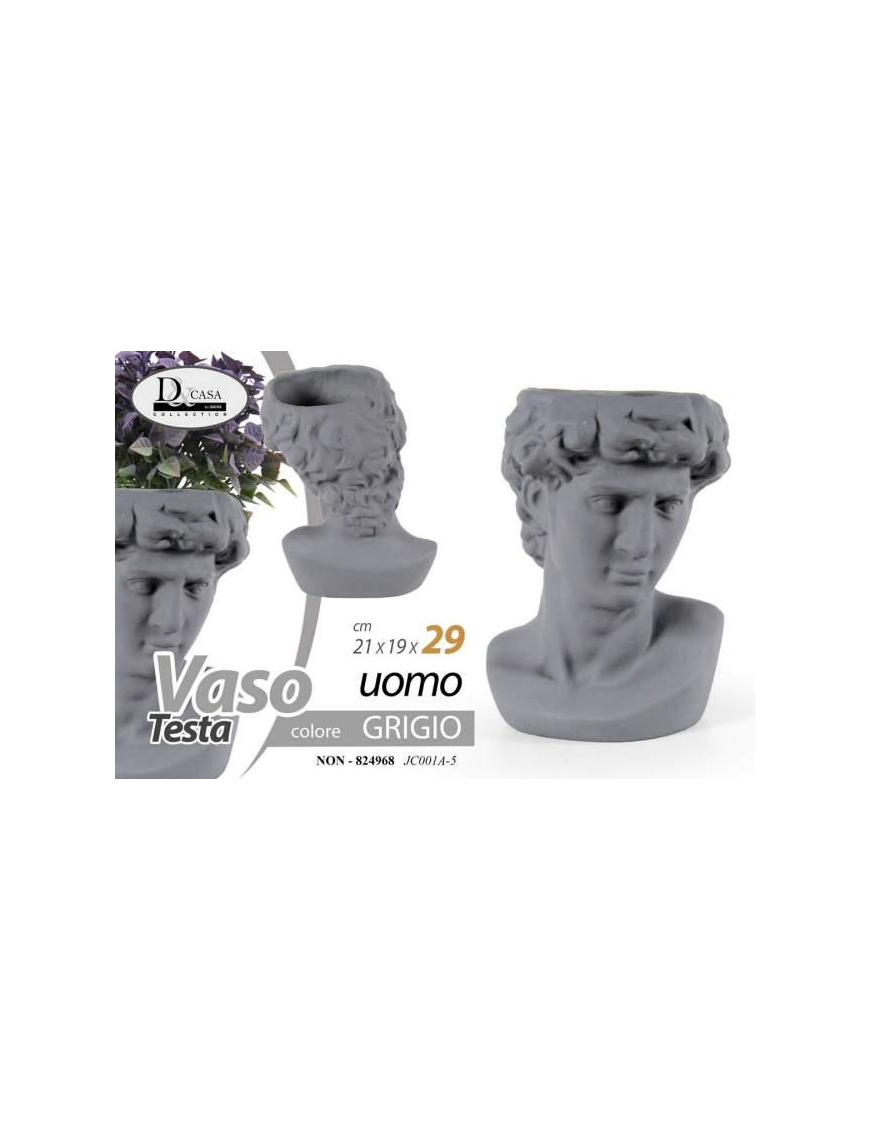 VASO UOMO GRIGIO 21x19x29 cm