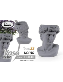 VASO UOMO GRIGIO 17x15x23 cm