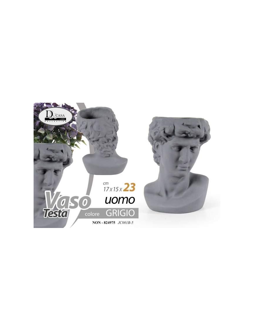 VASO UOMO GRIGIO 17x15x23 cm