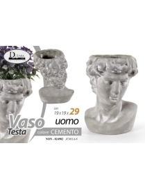 MAN CEMENT VASE 19x19x29 cm