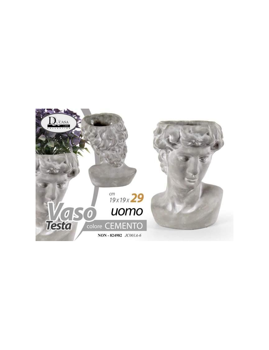 VASO UOMO CEMENTO 19x19x29 cm