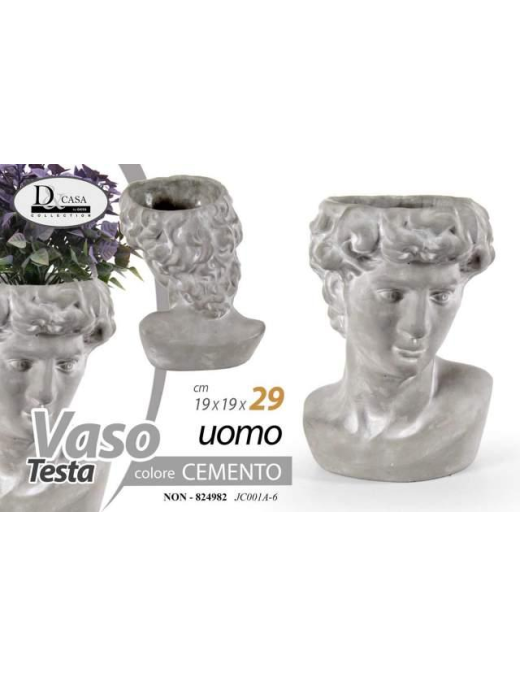 MAN CEMENT VASE 19x19x29 cm