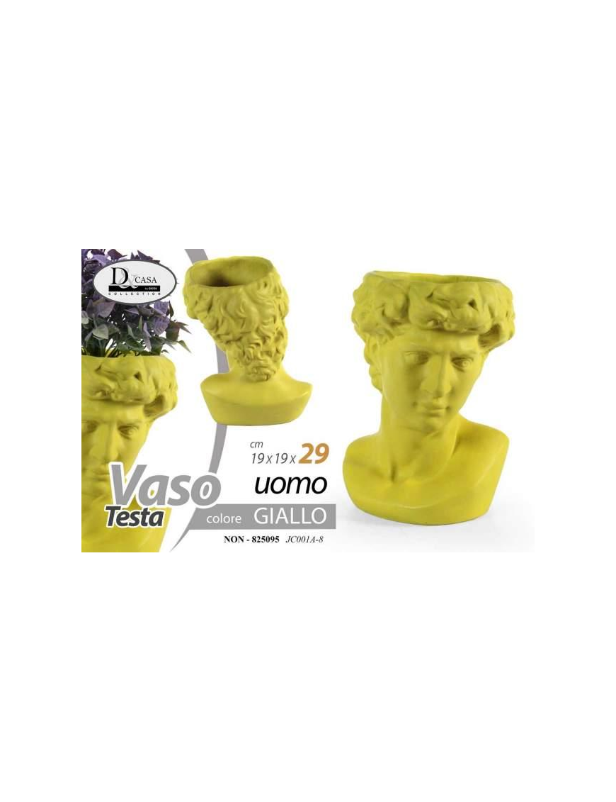 VASO UOMO GIALLO 19x19x29 cm