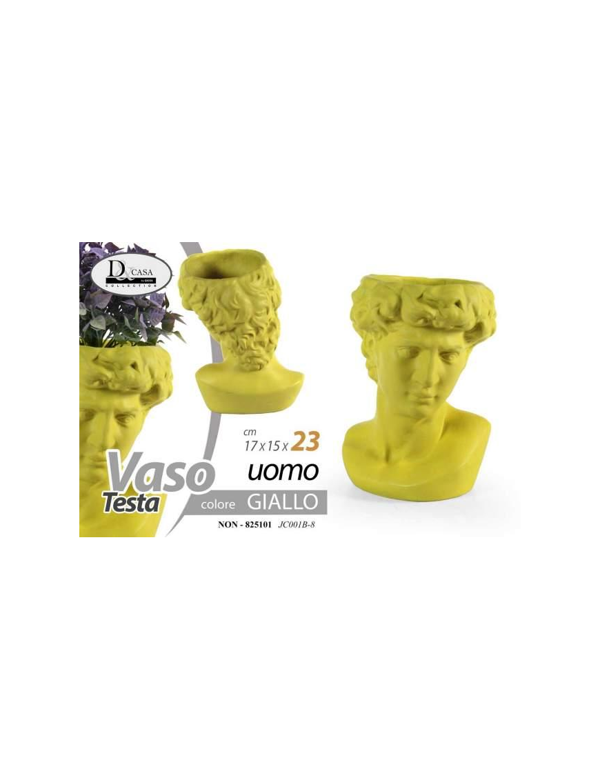 VASO UOMO GIALLO 17x15x23 cm