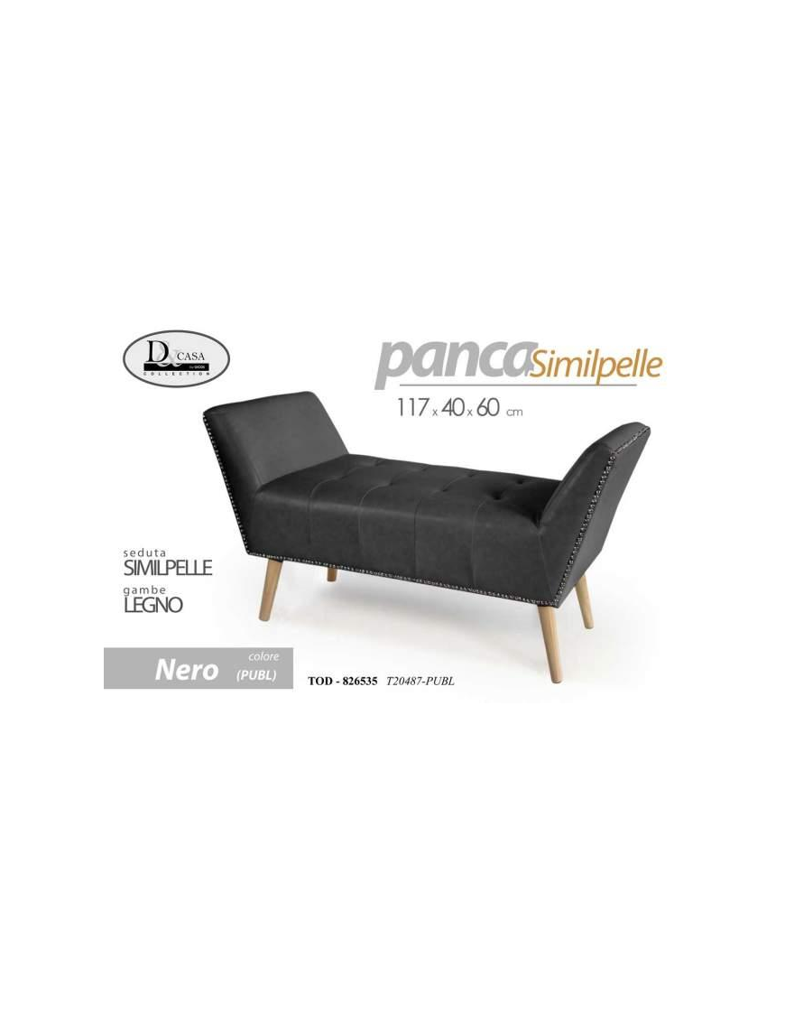 L.SIMILPELLE NERO PANCA 117x40x60 8265$$