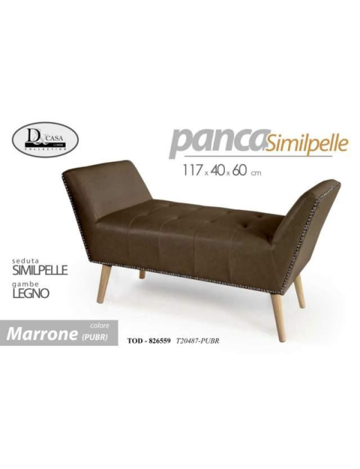 L.SIMILPELLE MARRONE PANCA 117x40x60 $$