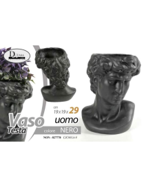 VASO UOMO NERO 19x19x29 cm