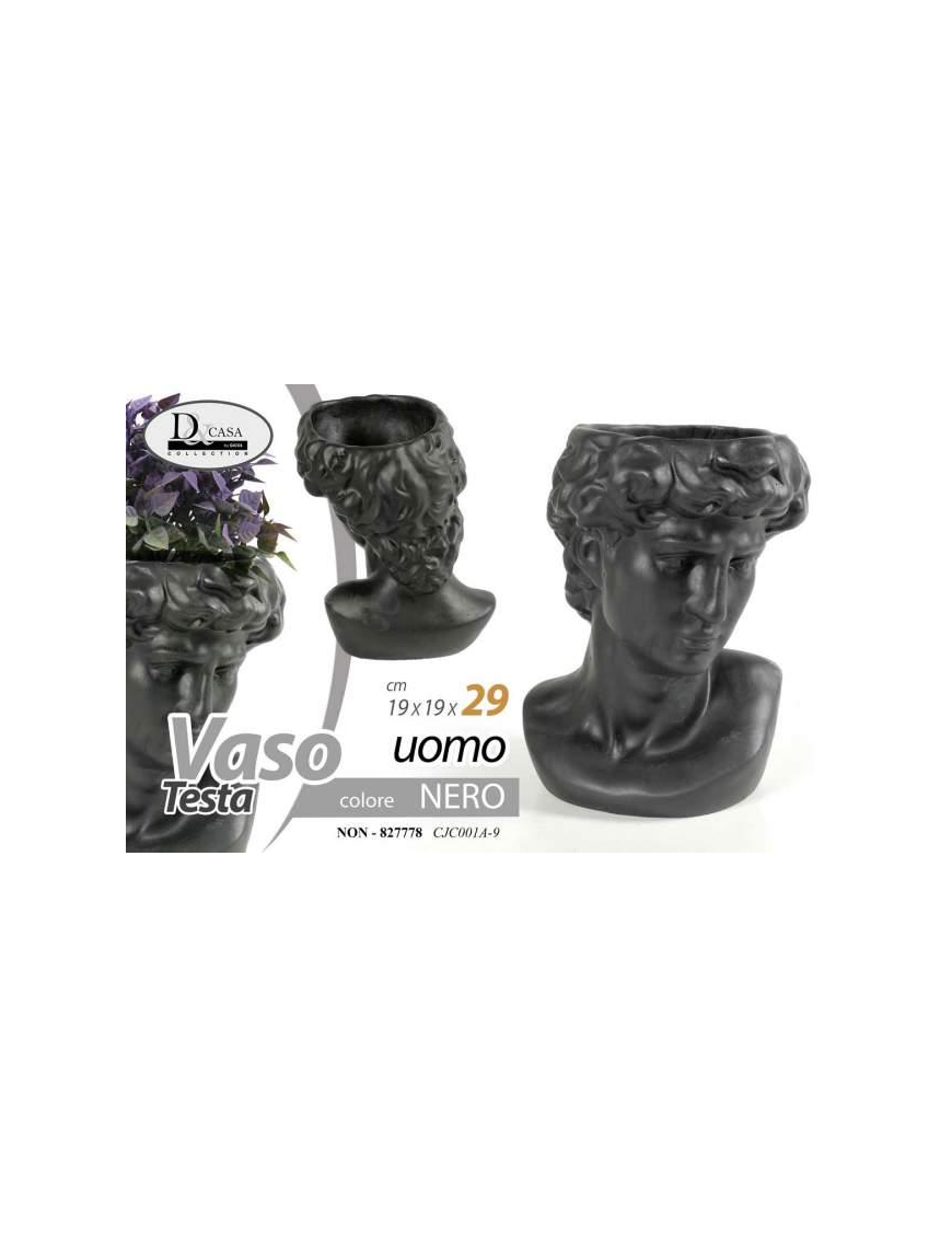 VASO UOMO NERO 19x19x29 cm