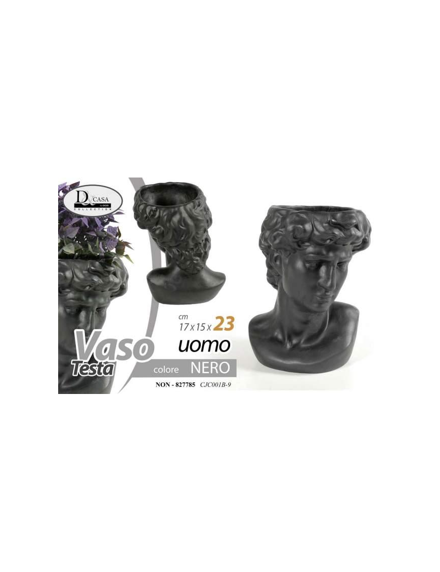 VASO UOMO NERO 17x15x23 cm