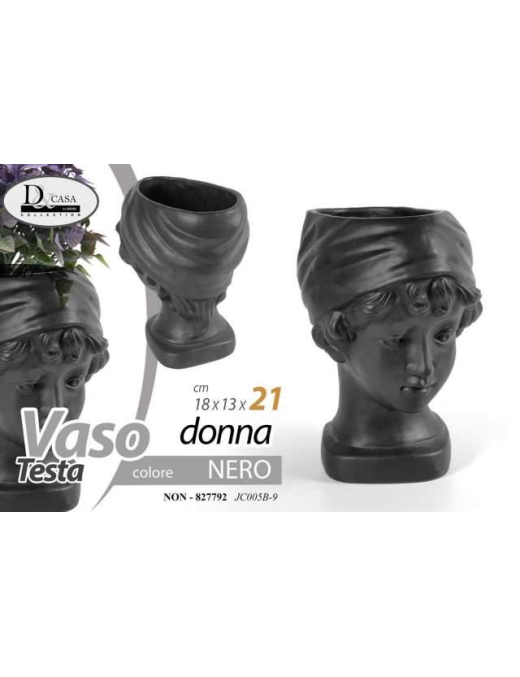 VASO DONNA NERO 18x13x21 cm