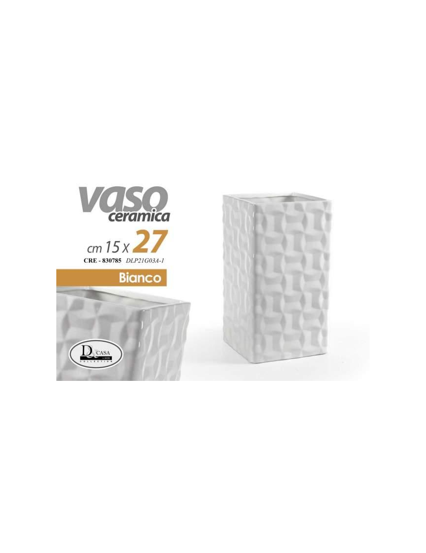 VASO BIANCO QUADRO 15x15x27 cm