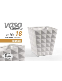 WHITE SQUARE VASE 16x16x18 cm