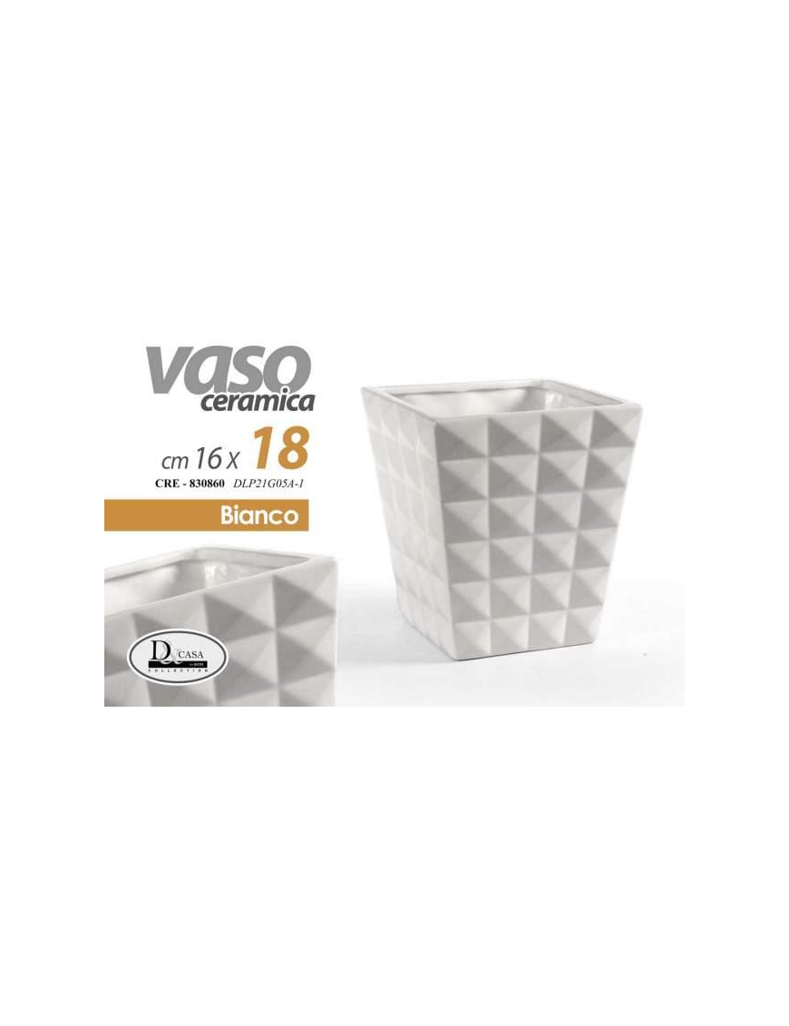 VASO BIANCO QUADRO 16x16x18 cm