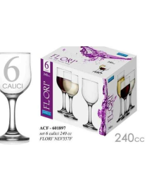 CALICI FLORI' VINO 240cc 6 pezzi