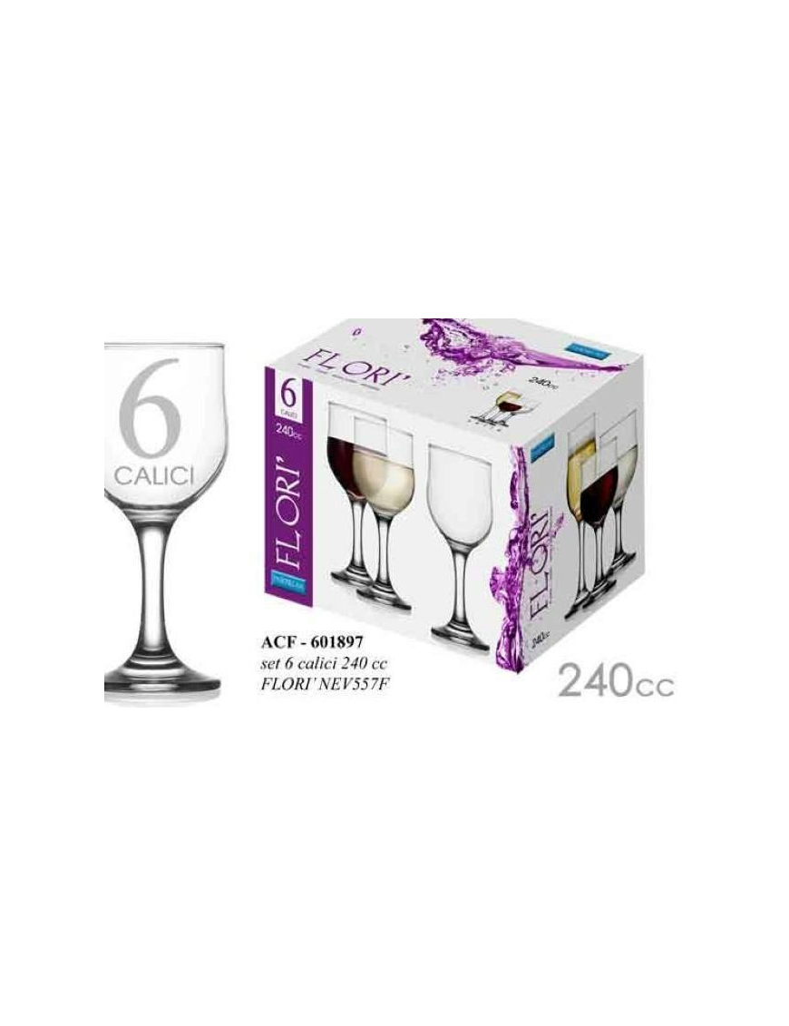 FLORI' WINE GLASSES 240cc 6 pieces