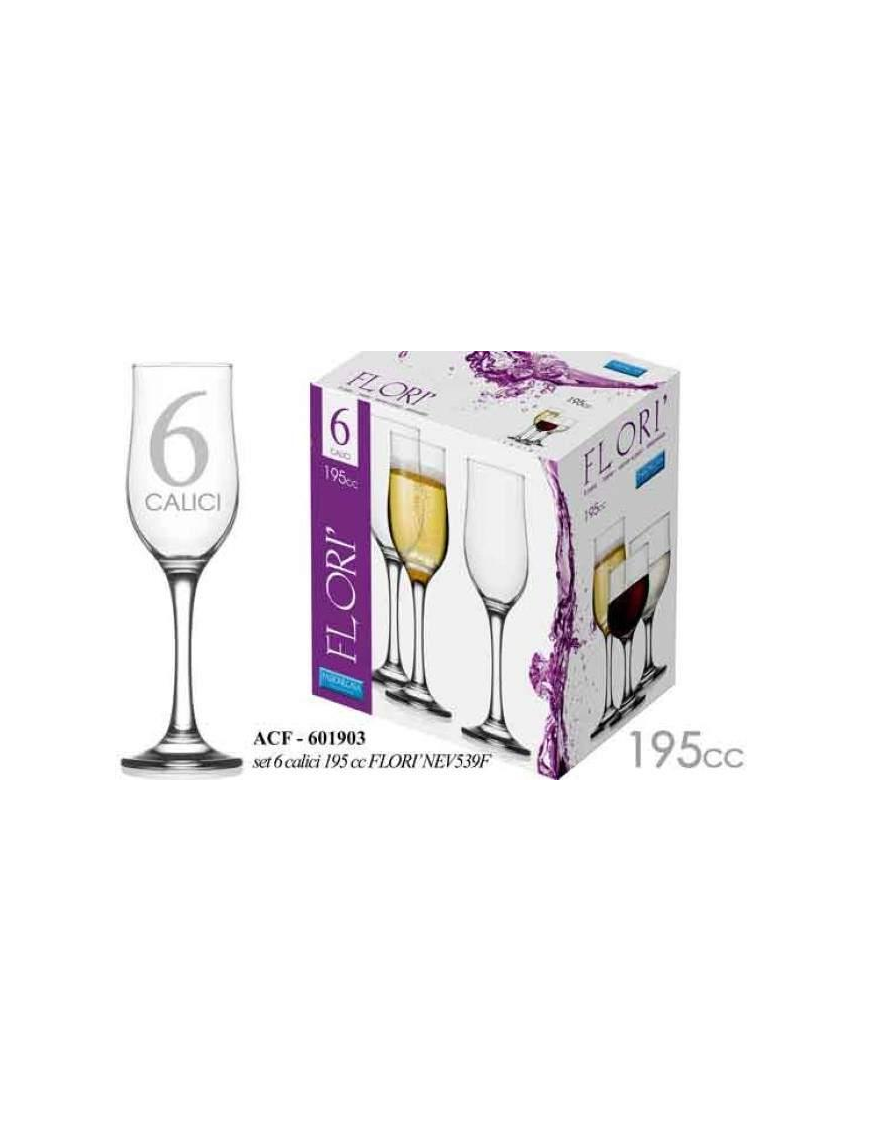 CALICI FLORI' FLUTE 195cc 6 pezzi