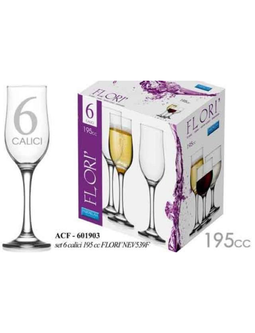 CALICI FLORI' FLUTE 195cc 6 pezzi
