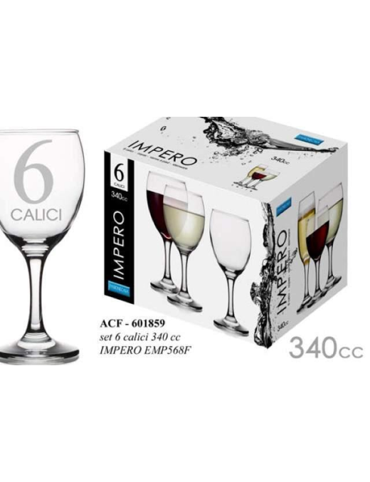 CALICI IMPERO ACQUA 340cc 6 pezzi