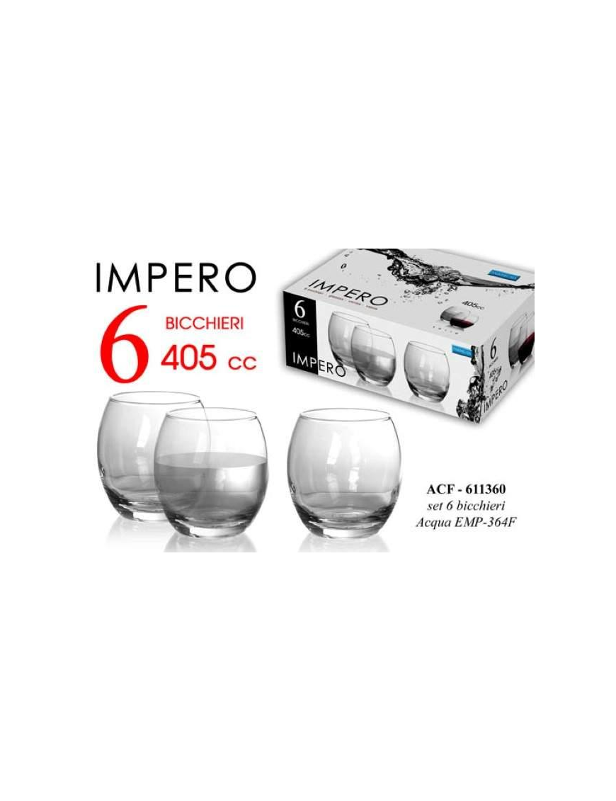 WATER GLASSES 405cc 6 pieces