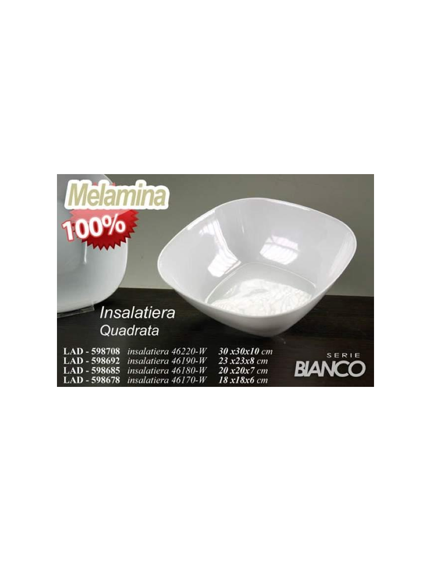 WHITE SQUARE SALAD BOWL 30x10cm